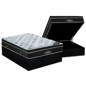 Cama Box Baú Casal: Colchão Molas Bonnel Ortobom Nanolastic Light + Base CRC Courano Black(138x188)