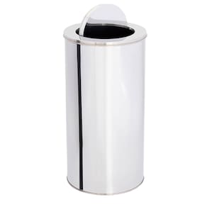 Lixeira em Aço Inox 100L Basculante Redonda