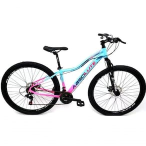 Bicicleta Aro 29 Absolute 21v Câmbio Importado Rosa Com Azul