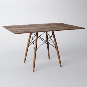 Mesa Eames Eiffel Retangular Tampo De Madeira 120x75cm Amêndoa