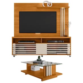 Estante Home Theater com Mesa de Centro Frizz Cinamomo Off White - Madetec