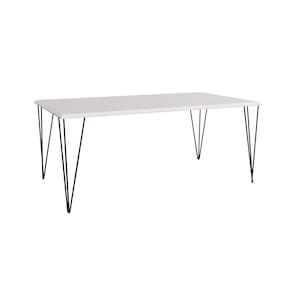 Mesa De Jantar Elen Retangular Tampo De Madeira 140x80cm Branco