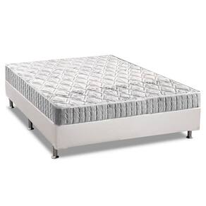 Cama Box Casal: Colchão Espuma Anjos D33 Orthosono + Base CRC Courano White(138x188)