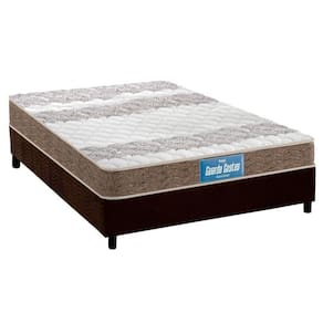Cama Box Casal: Colchão Espuma D33 Probel /EP Anatômico Guarda Costas Próintense Double Face+ Base CRC Suede Brown(138x188)