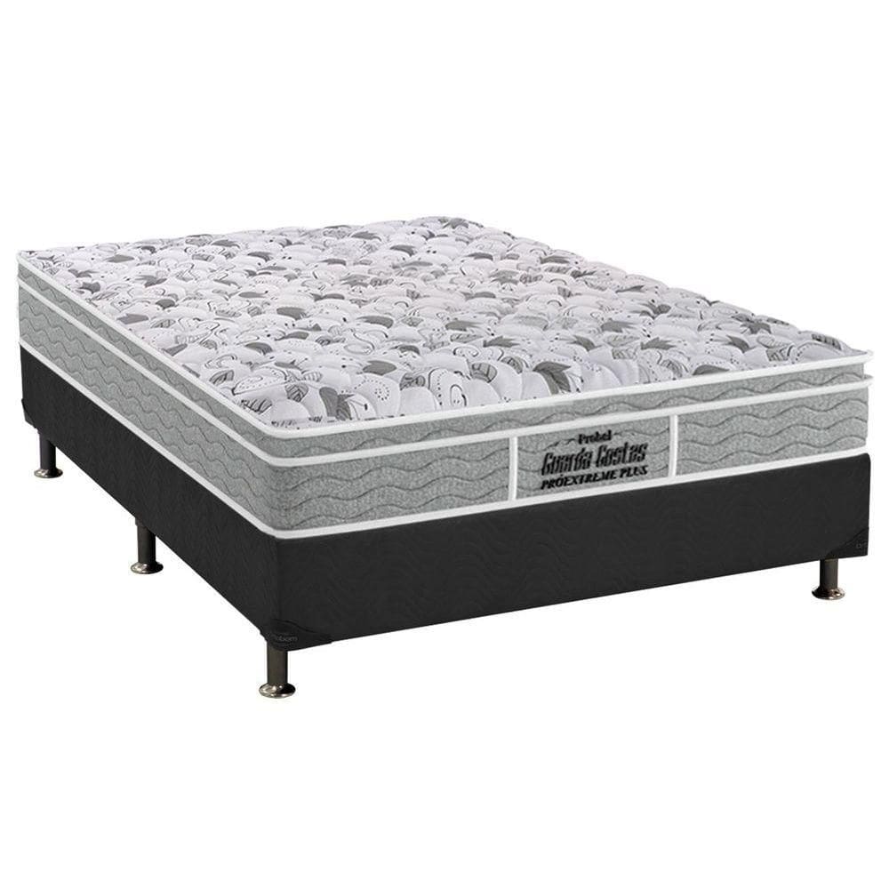 Cama Box Casal: Colchão Espuma Probel D45/EP Anatômico Guarda Costas Próextreme Plus + Base CRC Suede Gray(138x188)