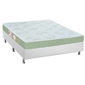 Cama Box Casal: Colchão Espuma D33 Castor Sleep Max + Base CRC Courano White(138x188)
