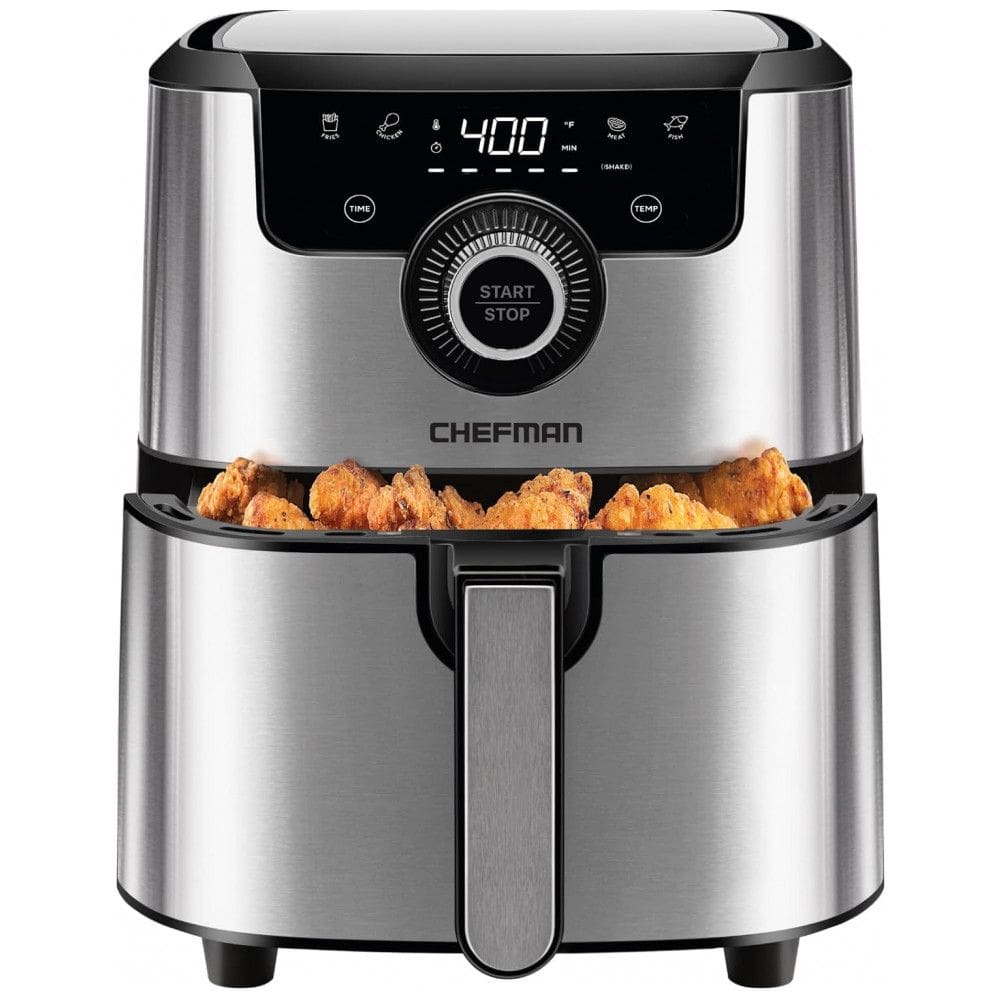 Fritadeira Elétrica Air Fryer 4.3L com Painel de Controle Digital, Temporizador e Desligamento Automático, 110V 1200W, CHEFMAN, Prata