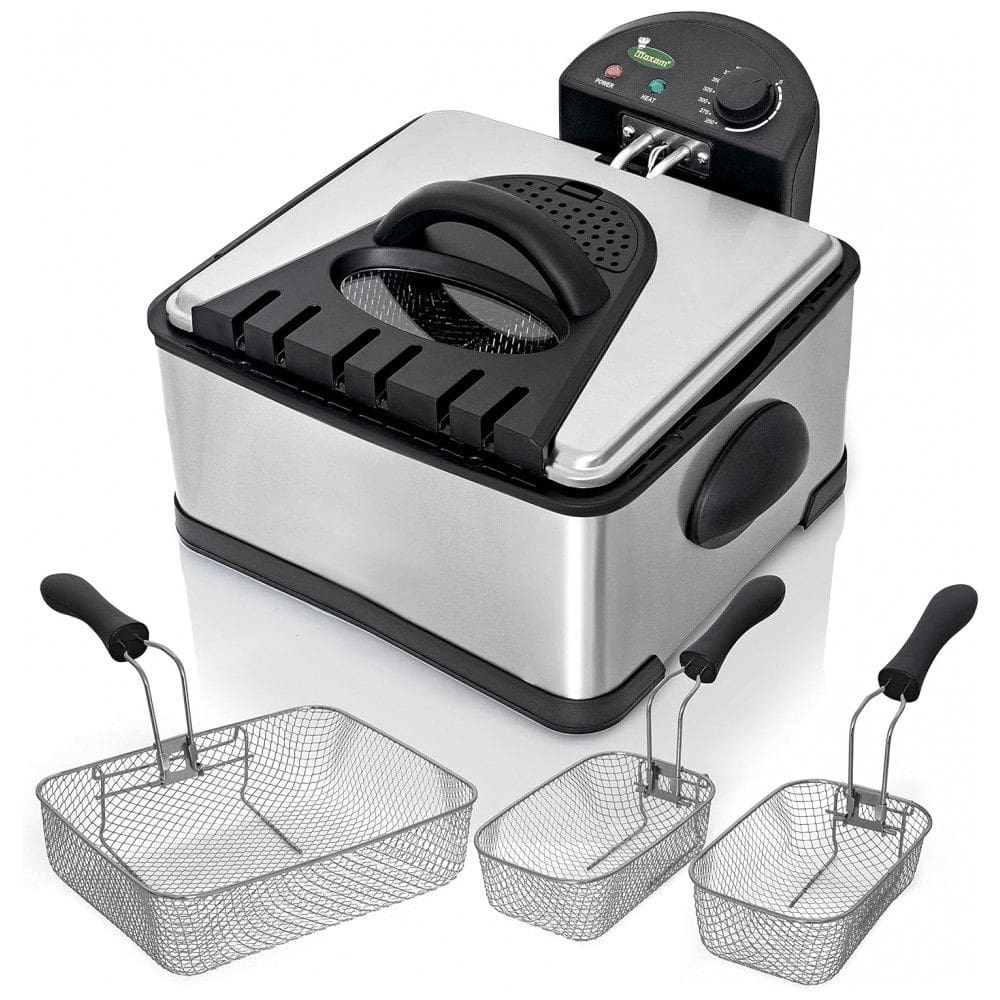 Fritadeira Elétrica 4L em Aço Inoxidável, 1700W 110V, Maxam KTELFRY4, Prata