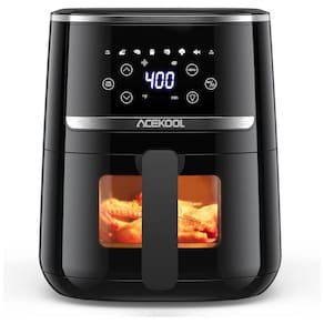 Fritadeira Elétrica AirFryer 5L com Painel Digital e 8 Predefinições, 110V 1500W, Acekool, Preta