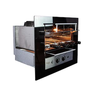 Churrasqueira Gás de Parede para Apartamento não Produz Fumaça Rotativa Inox  - Hope