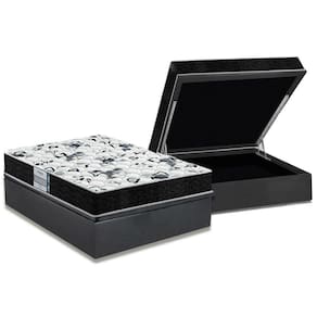 Cama Box Baú Casal: Colchão Ortopédico Probel D28 / EP ProDormir Advanced Tech1000 + Base CRC Suede Gray(138x188)