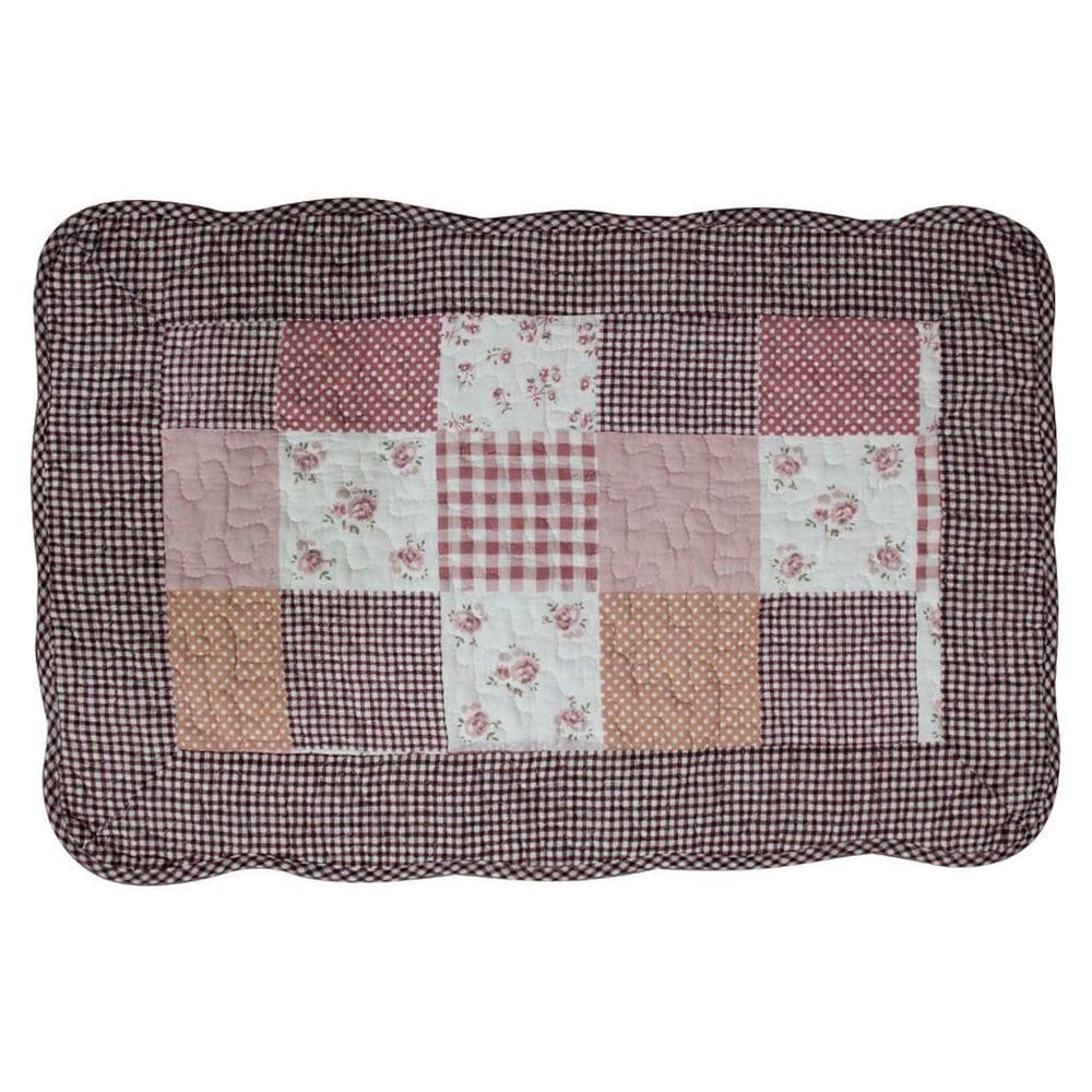 Tapete Patchwork Banheiro Cozinha Floral Rosa 100% Algodão 61x42 cm