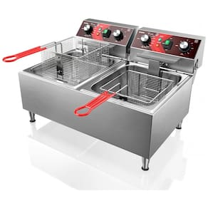 Fritadeira Elétrica Dupla Profissional 20 Litros de Capacidade, Aço Inoxidável, 110V 3600W, EGGKITPO