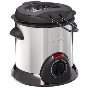 Fritadeira Elétrica á Óleo 1L com Termostato Ajustável e Luz Indicadora, 110V 1000W, Presto, Prata