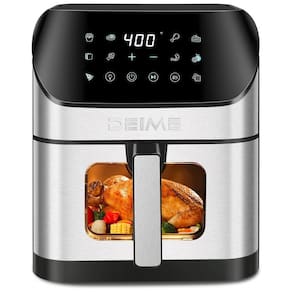 Fritadeira Elétrica AirFryer 6.2L com Painel Digital e Cesto Antiaderente, 110V 1500W, DEIME, Prata