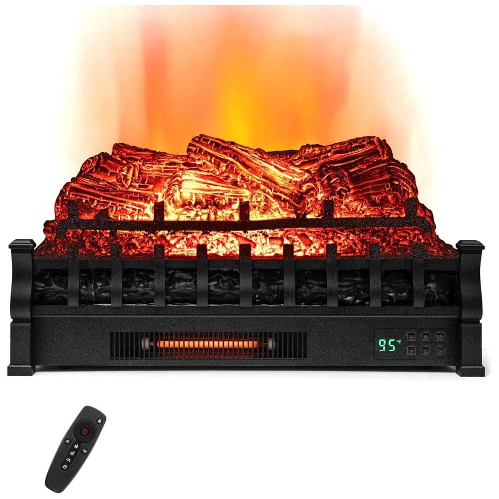 Lareira Elétrica Ecológica 26” 66 cm com Controle Remoto, Cores de Chama Ajustáveis e Temporizador de 8H, 110V 1500W, ORALNER, Preta