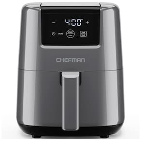Mini Air Fryer 1,8L com Temporizador Digital, Lembrete de Agitação, Cesto Antiaderente e Lavável na Máquina de Lavar Louças, 110V 900W, Chefman, Cinza