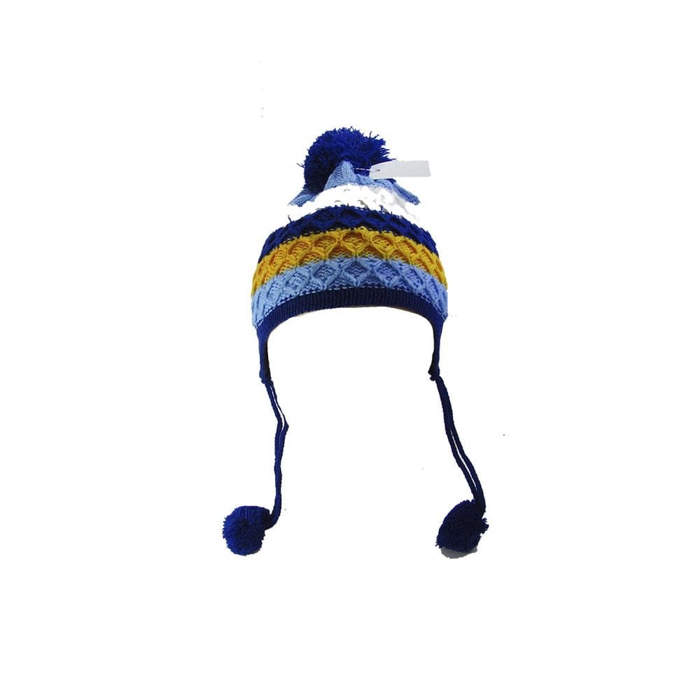 Touca Infantil Com Pompom De Malha Color Com Forro Interno