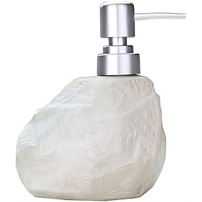 Saboneteira Líquida Lavabo Textura Obsidiana Branco Cerâmica