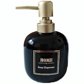 Porta Sabonete Líquido De Porcelana Oval Preto Lavabo Luxo