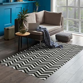 Tapete Jacquard Detroit 1,35M X 2,00M Emborrachado Sala Kiev