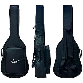 CAPA P/ VIOLÃO FOLK LUXO CARGO NY-600 "CORT" PRETO