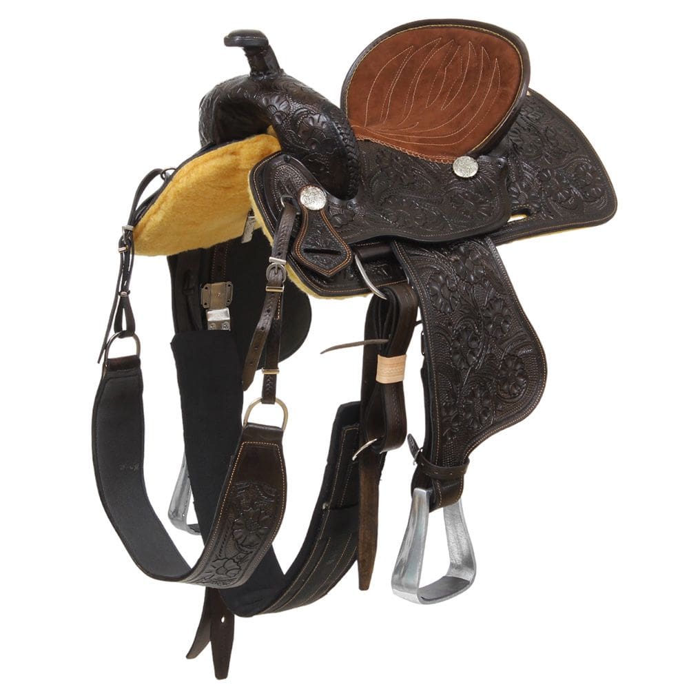 Sela Quarto de Milha 3 Tambores Completa Assento 15" Bronc-Steel 36984