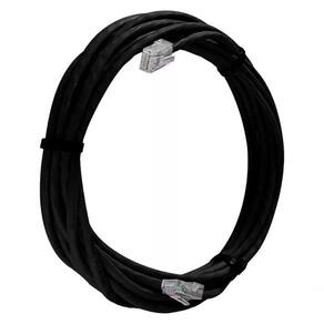 Cabo De Rede Cat 5e Mpt Interno E Externo 20 Metros U/utp 4p X 24awg | Preto Com Conectores