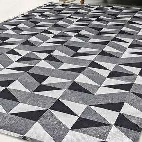 Tapete Jacquard Estampado 1,35M X 1,00M Emborrachado Preto