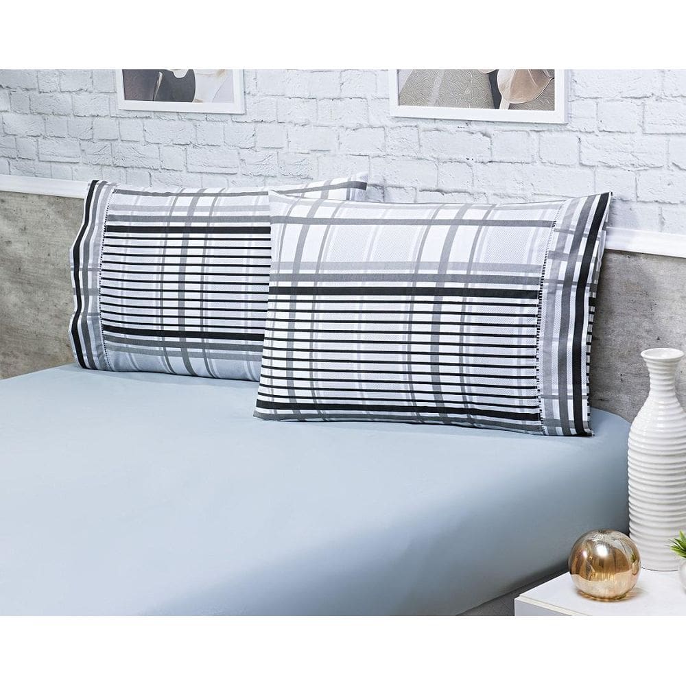 Jogo Lençol Solteiro 2 Peças 1,88X0,88X26Cm 180 Fios Cinza