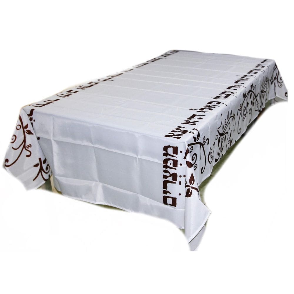 Toalha Forro De Decoração Judaico Mesa De Jantar Branca