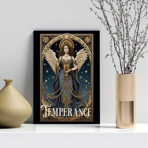 Quadro Carta Tarot Vintage - Temperança 24X18Cm