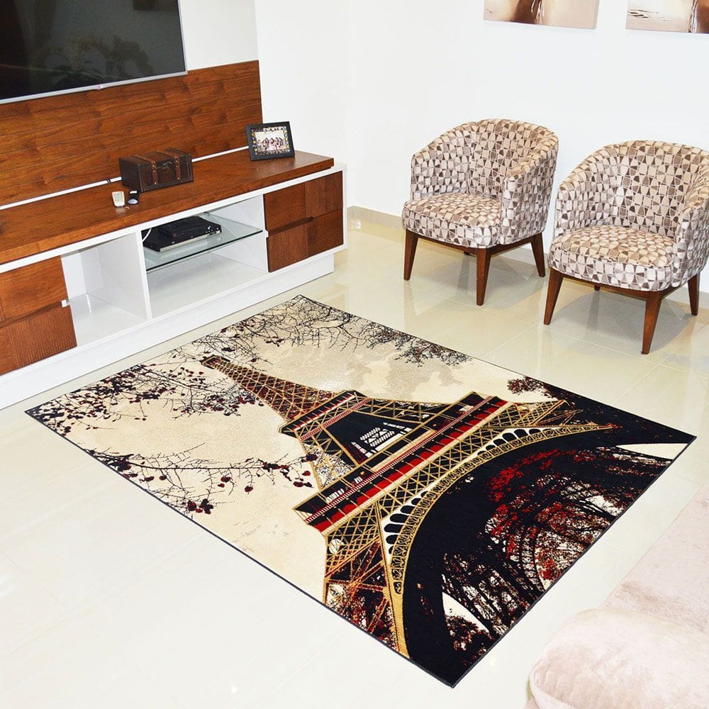 Tapete Veludo Marbella Torre Eiffel 150 x 200 cm - Rayza