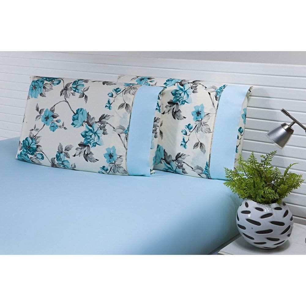 Jogo Lençol Solteiro 2 Peças 1,88X0,88X26Cm 180 Fios Floral