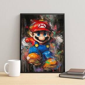 Quadro Gamer Pop Art - Grafite 24X18Cm - Com Vidro
