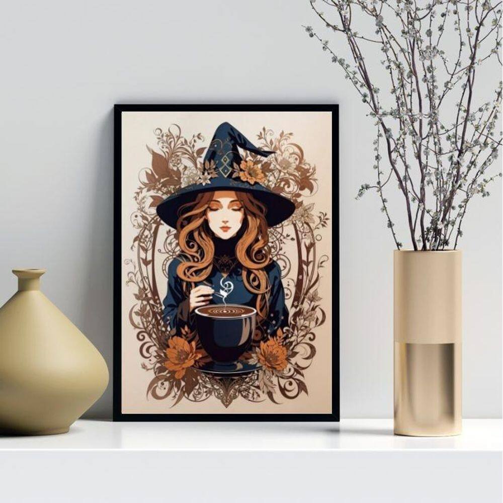 Quadro Decorativo Cozinha - Bruxa 33X24Cm
