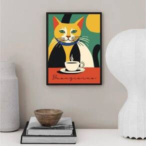 Quadro Gato Colorido - Buongiorno 45X34Cm