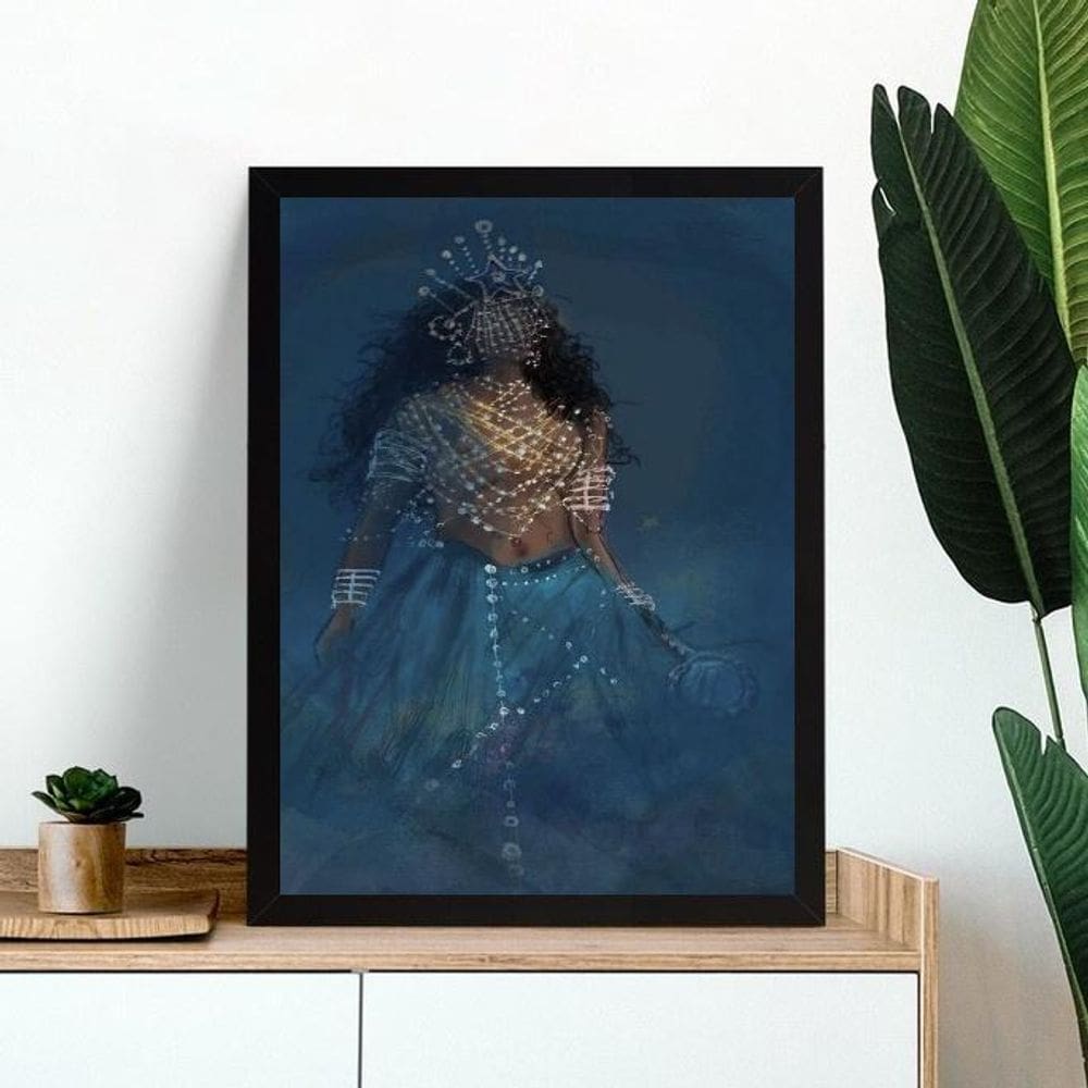 Quadro Decorativo Artístico Iemanjá 33X24Cm - Com Vidro