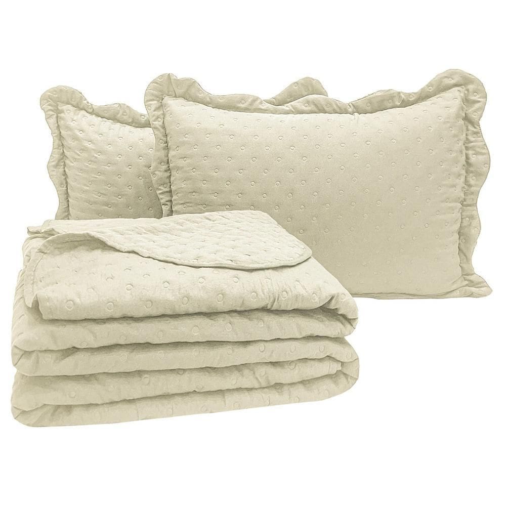 Kit Cobre Leito Colcha Diplomata King Dupla Face 3 Peças