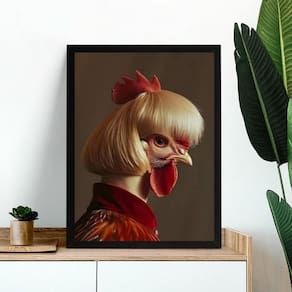 Quadro Decorativo Galinha Disfarçada 45X34Cm