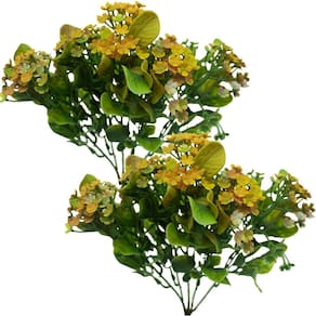Kit 10 Plantas Kalanchoe Artificial Amarelo Flor Jardim 30cm