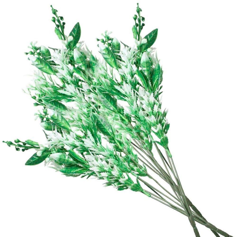 10 Ramos Decoração Arranjo Planta Artificial 5 Galhos Cada 40cm
