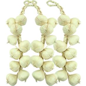 Kit 3 Tranças De Alho Artesanal Decoração Artificial 42cm