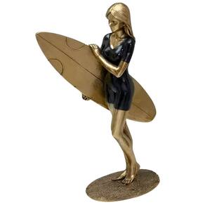 Escultura Decorativa Surfista Prancha Resina Estatueta 24cm