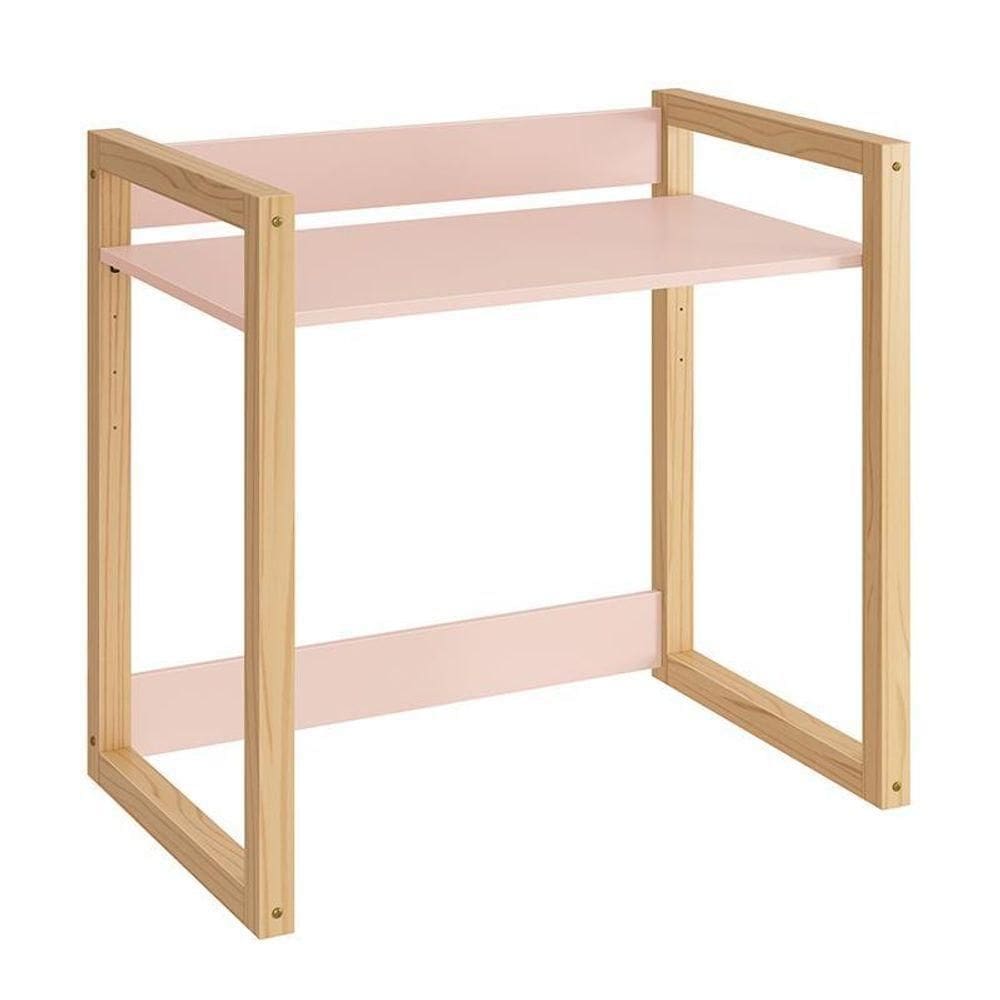 Mesa Infantil Zoe Rosa Fosco/madeira Natural - Reller Móveis Rosa Fosco/madeira Natural