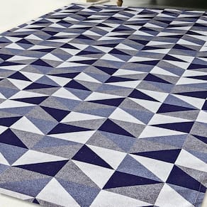 Tapete Jacquard Geométrico 1,35M X 2,00M Latéx Marinho