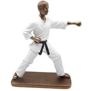 Escultura Decoração Lutador Jiu-Jítsu Estatueta Em Resina 23cm