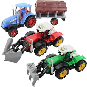 Kit 3 Tratores Escavadeira Caçamba Madeireira Lenhador