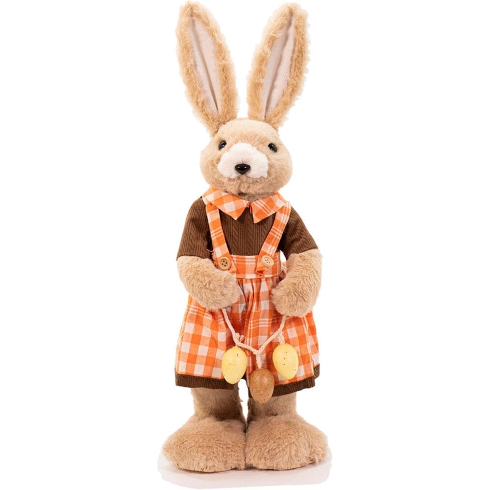 Coelho de Páscoa Enfeite em Palha Laranja Artesanal 55cm