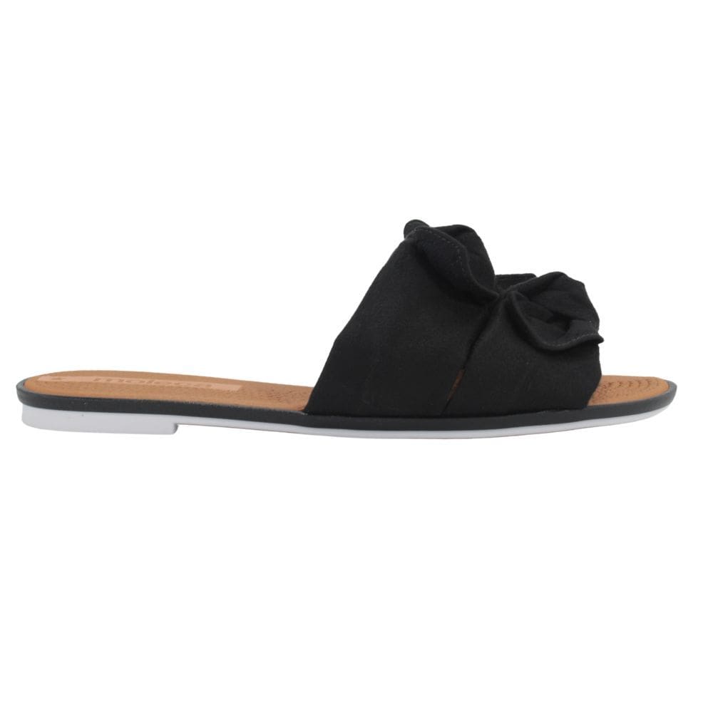 Tamanco Rasteira Moleca Tiras Nó Preto